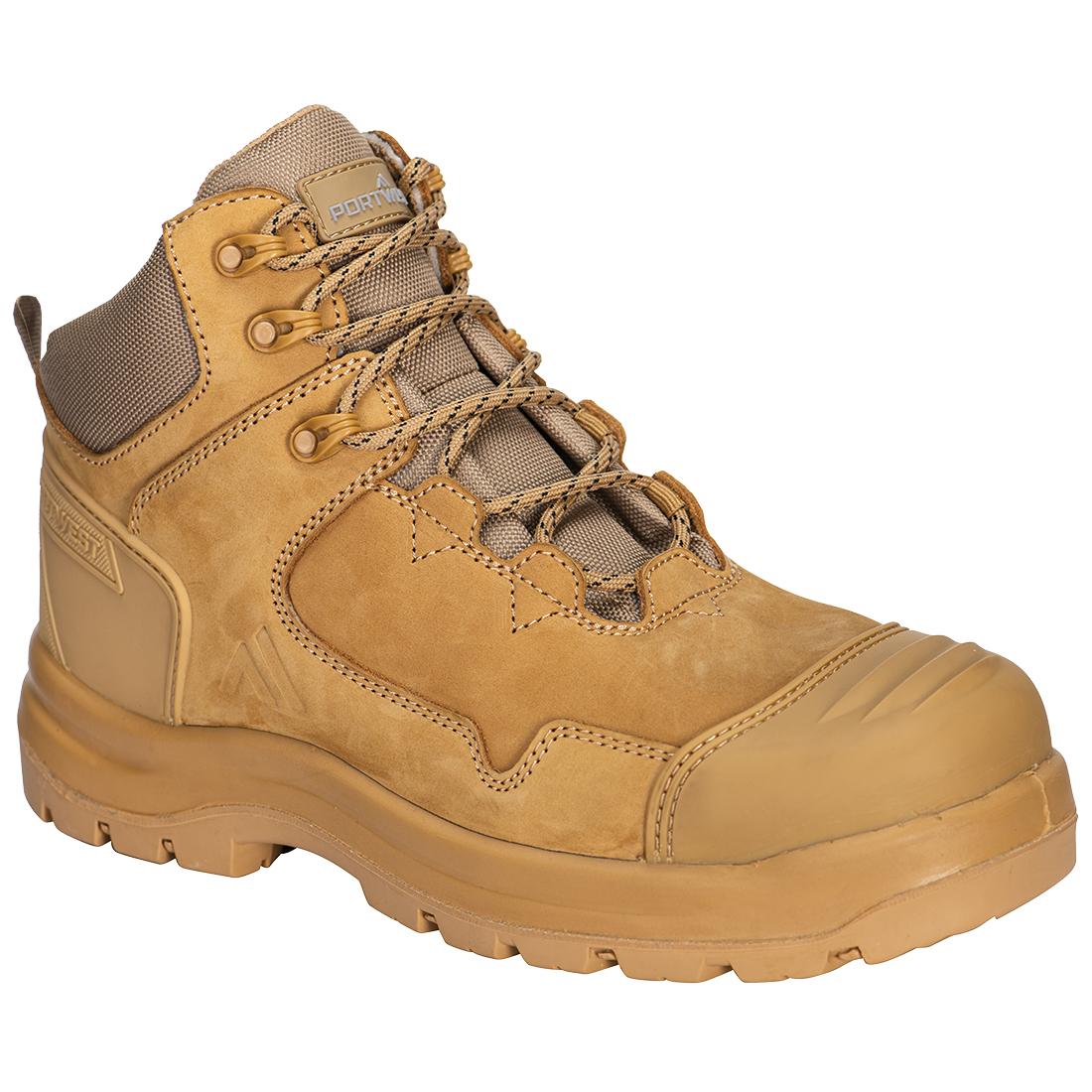 Wheat - Front - Portwest Unisex Adult S3S HRO SR FO SC LG Nubuck Mid Boots
