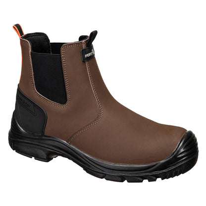 Brown-Black - Front - Portwest Unisex Adult S7 SC FO SR Action Nubuck Dealer Boots