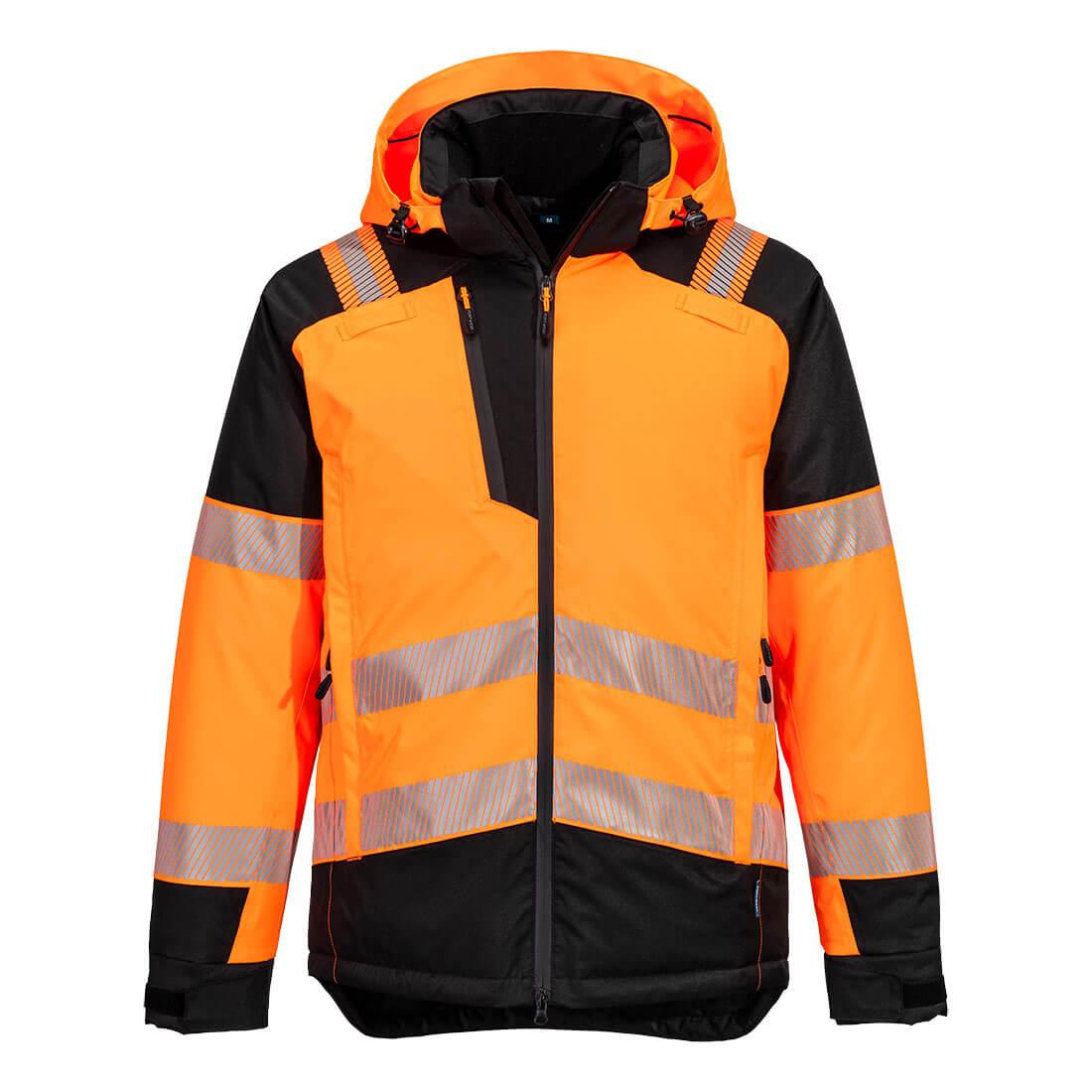 Orange-Black - Front - Portwest Unisex Adult PW3 Hi-Vis Winter Jacket
