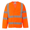 Orange - Front - Portwest Mens Band and Brace Hi-Vis Long-Sleeved Safety Jacket