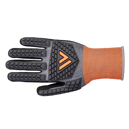 Grey-Black - Back - Portwest CT Cut D18 Low Impact Nitrile Safety Gloves