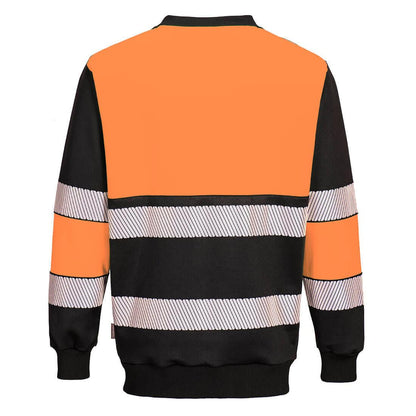 Orange-Black - Back - Portwest Mens PW3 Class 1 Hi-Vis Sweatshirt