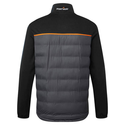 Black - Back - Portwest Mens Baffled Hybrid Jacket
