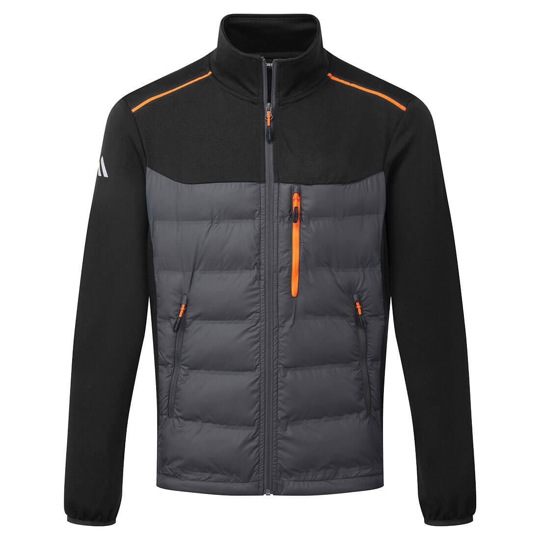 Black - Front - Portwest Mens Baffled Hybrid Jacket