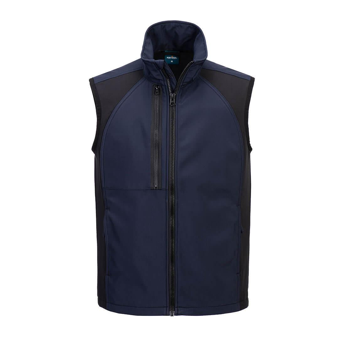 Dark Navy - Front - Portwest Mens WX2 Eco 2 Layer Softshell Body Warmer