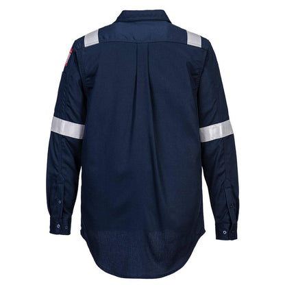 Navy - Back - Portwest Mens Bizflame Work Lightweight Shirt