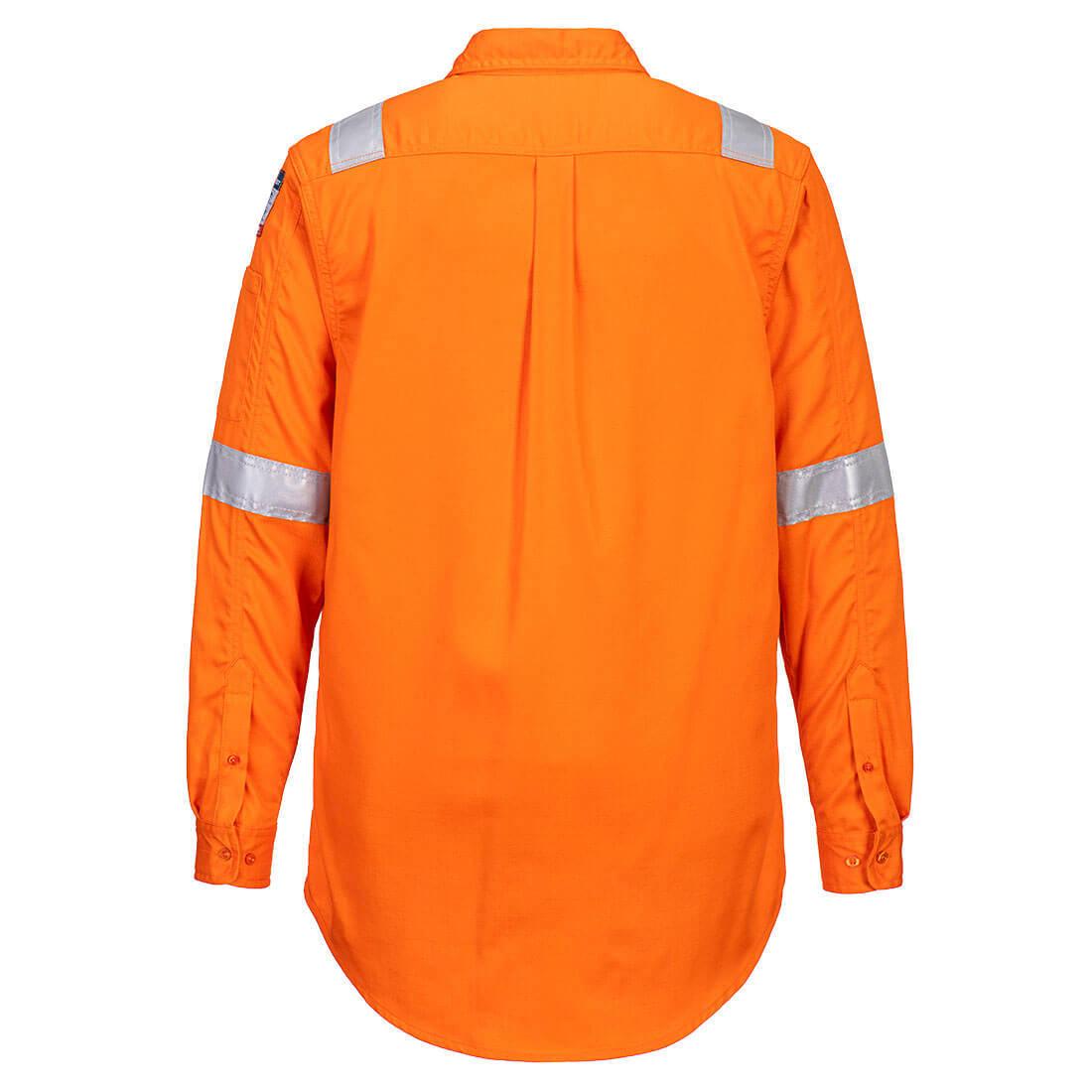 Orange - Back - Portwest Mens Bizflame Work Lightweight Shirt