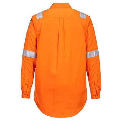 Orange - Back - Portwest Mens Bizflame Work Lightweight Shirt