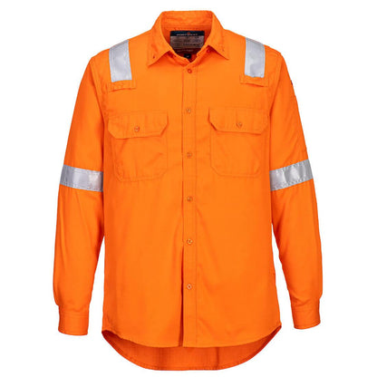 Orange - Front - Portwest Mens Bizflame Work Lightweight Shirt
