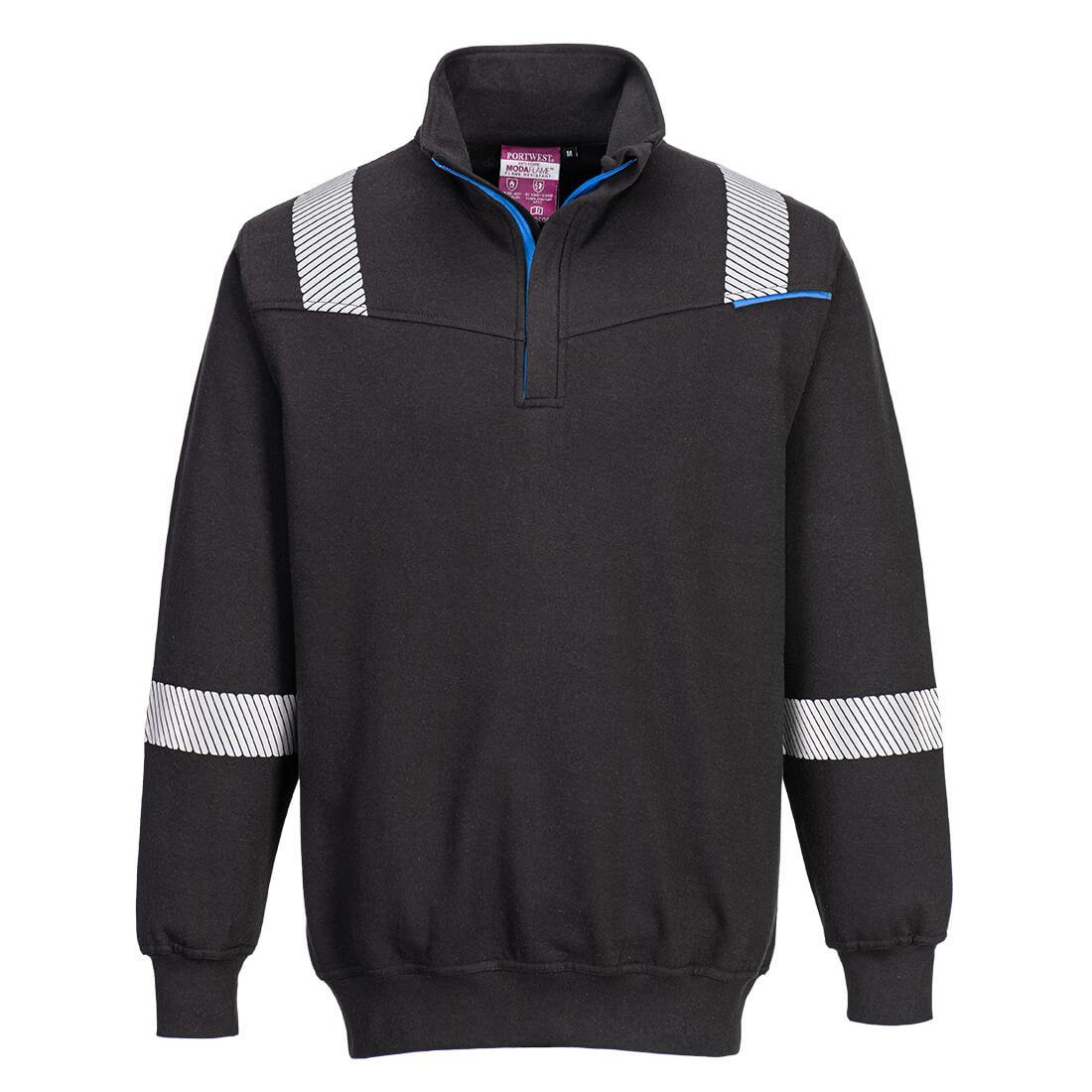 Black - Front - Portwest Unisex Adult WX3 FR Modaflame Sweatshirt