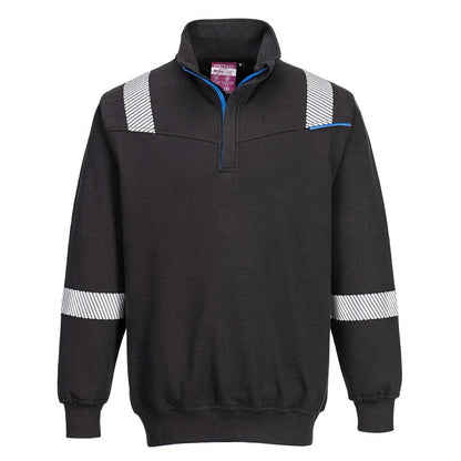 Black - Front - Portwest Unisex Adult WX3 FR Modaflame Sweatshirt