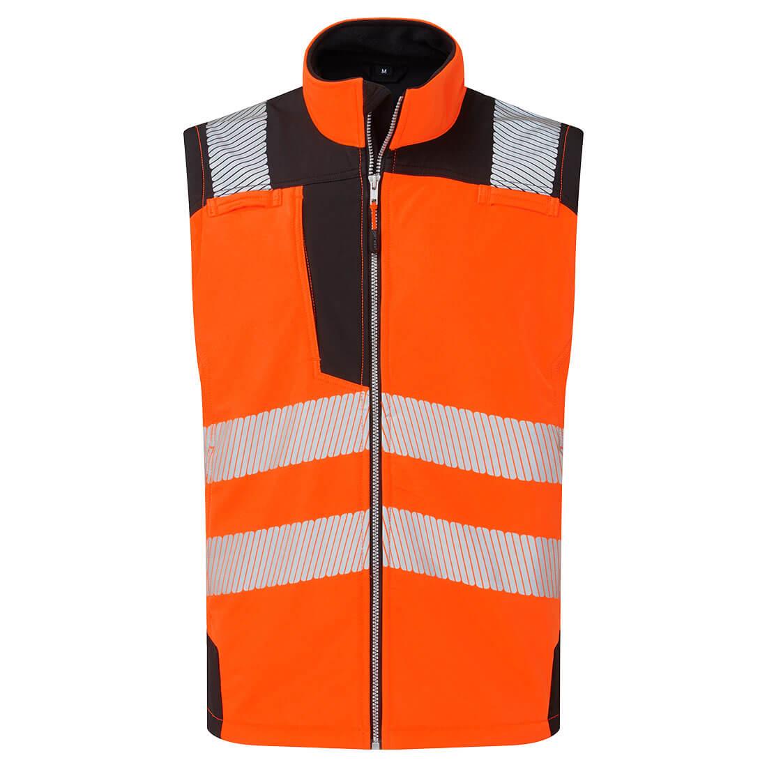 Orange-Black - Front - Portwest Unisex Adult Hi-Vis Softshell 3 Layer Gilet
