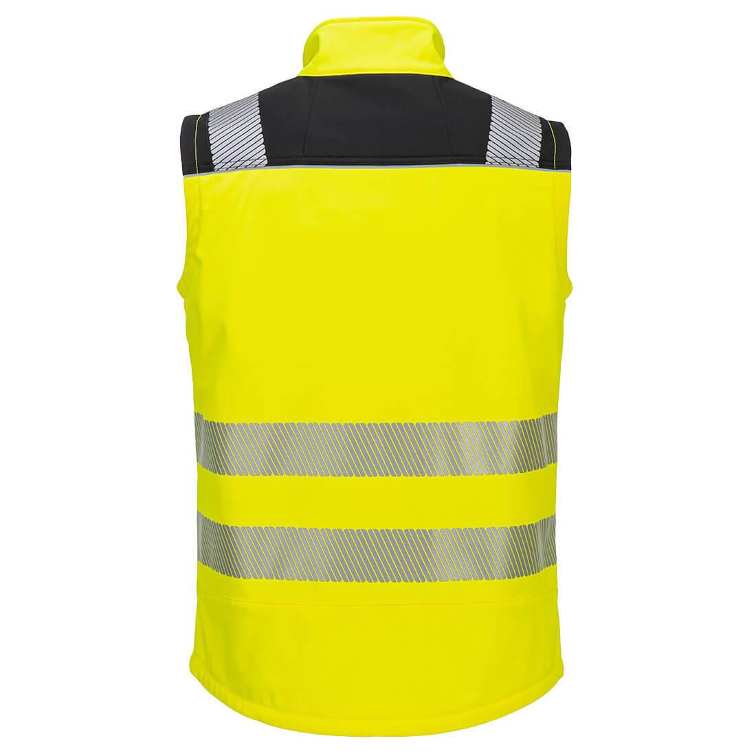 Yellow-Black - Back - Portwest Unisex Adult Hi-Vis Softshell 3 Layer Gilet