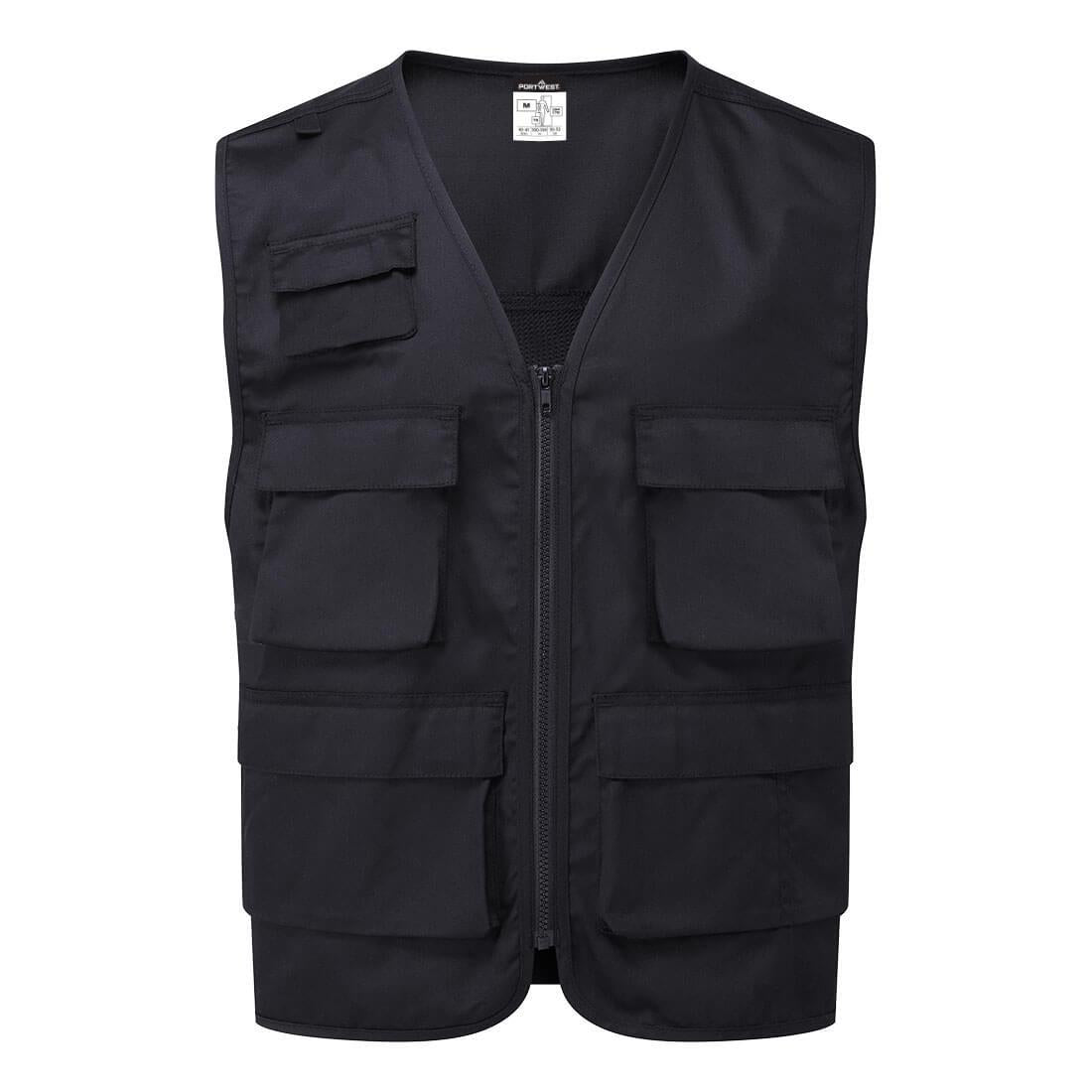 Black - Front - Portwest Unisex Adult Work Safety Vest
