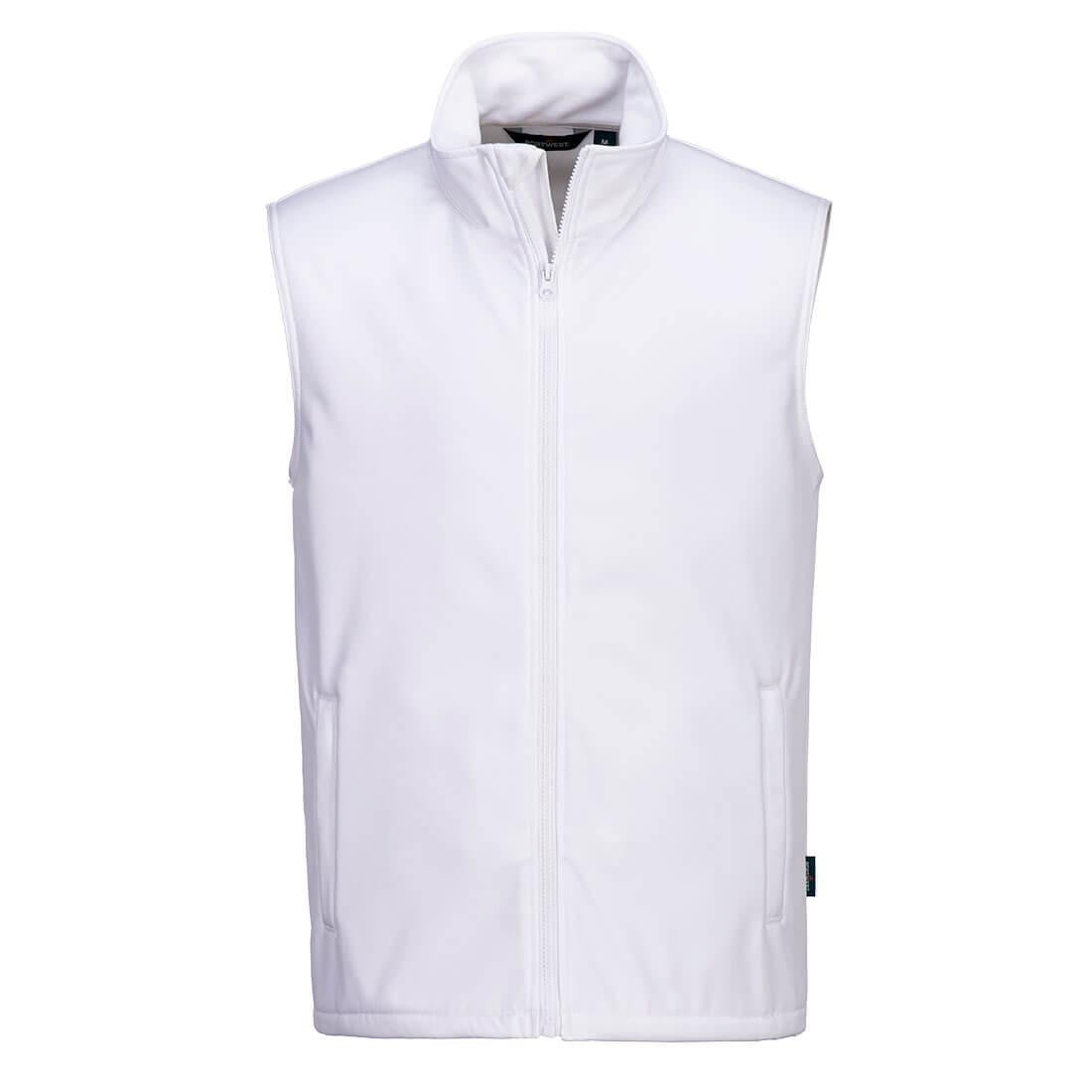 White - Front - Portwest Unisex Adult Print and Promo Double Layered Softshell Gilet