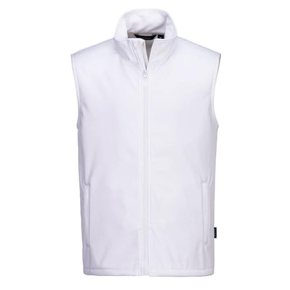 White - Front - Portwest Unisex Adult Print and Promo Double Layered Softshell Gilet