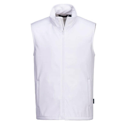 White - Back - Portwest Unisex Adult Print and Promo Double Layered Softshell Gilet