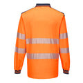 Orange-Navy - Back - Portwest Mens PW3 Cotton Hi-Vis Safety Polo Shirt