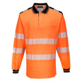 Orange-Black - Front - Portwest Mens PW3 Cotton Hi-Vis Safety Polo Shirt