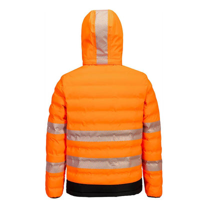 Orange-Black - Side - Portwest Mens Hi-Vis Tunnel Ultrasonic Heated Padded Jacket
