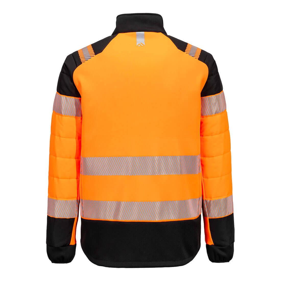 Orange-Black - Side - Portwest Mens PW3 Padded High-Vis Hybrid Jacket