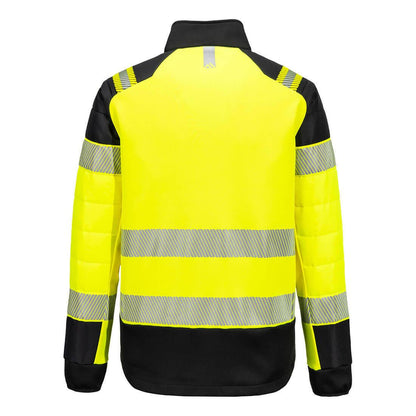 Yellow-Black - Side - Portwest Mens PW3 Padded High-Vis Hybrid Jacket