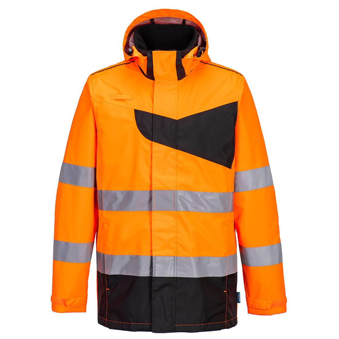 Orange-Black - Back - Portwest Unisex Adult PW2 High-Vis Waterproof Jacket