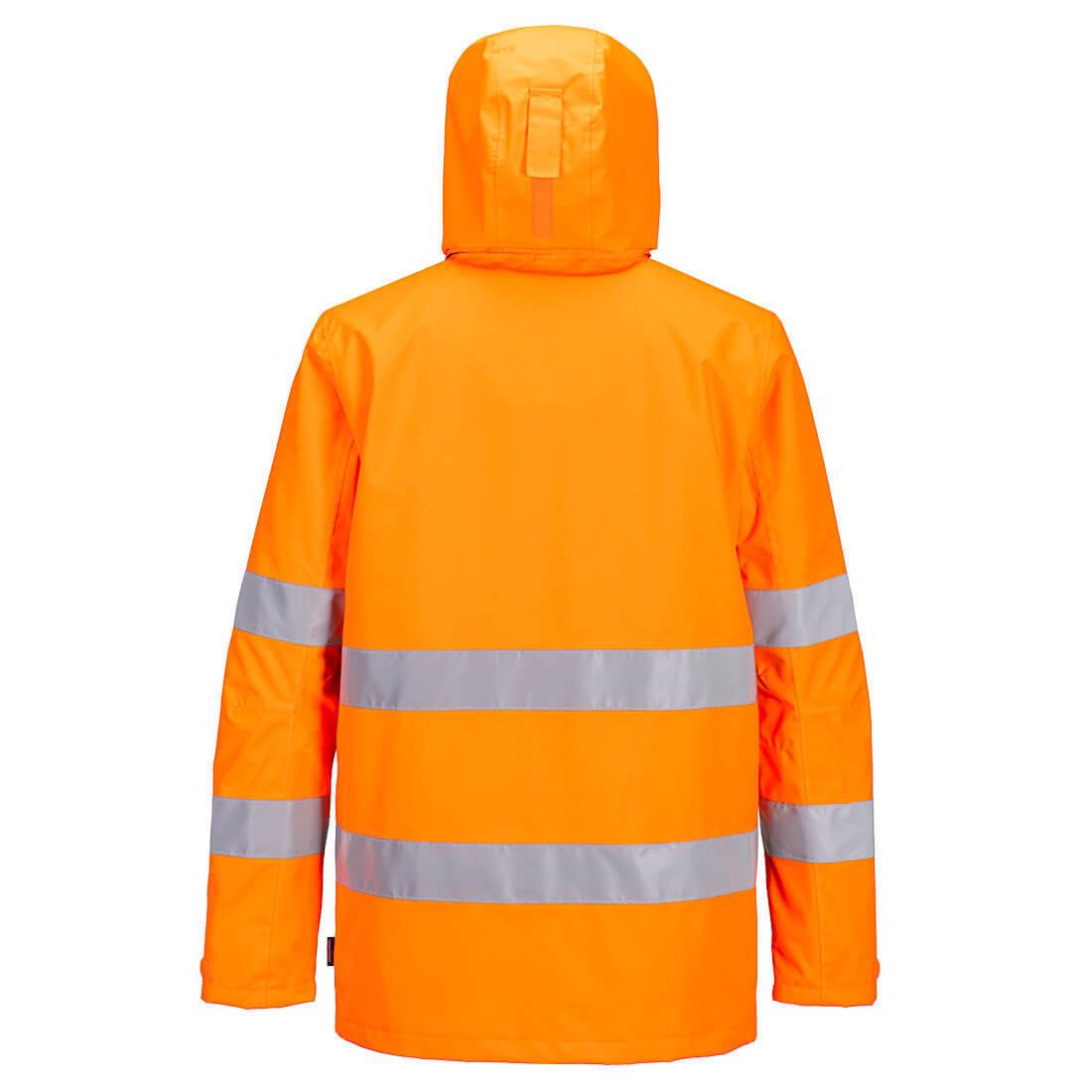 Orange-Black - Side - Portwest Unisex Adult PW2 High-Vis Waterproof Jacket