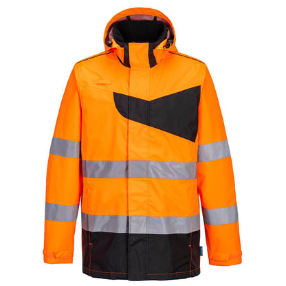 Orange-Black - Front - Portwest Unisex Adult PW2 High-Vis Waterproof Jacket