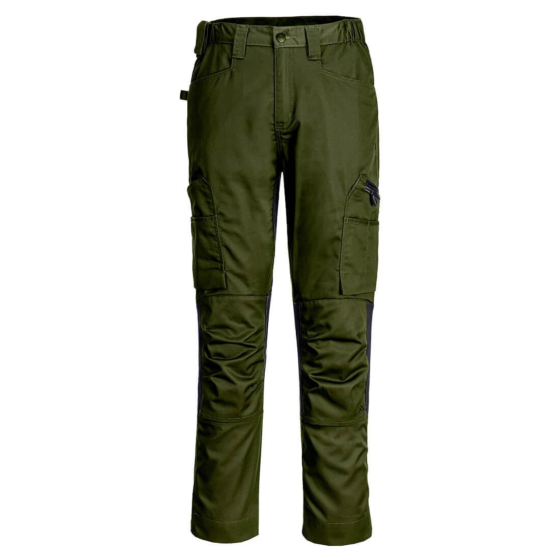 Olive Green - Front - Portwest Mens WX2 Eco Stretch Work Trousers