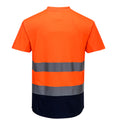 Orange-Navy - Back - Portwest Mens Contrast Hi-Vis Safety T-Shirt