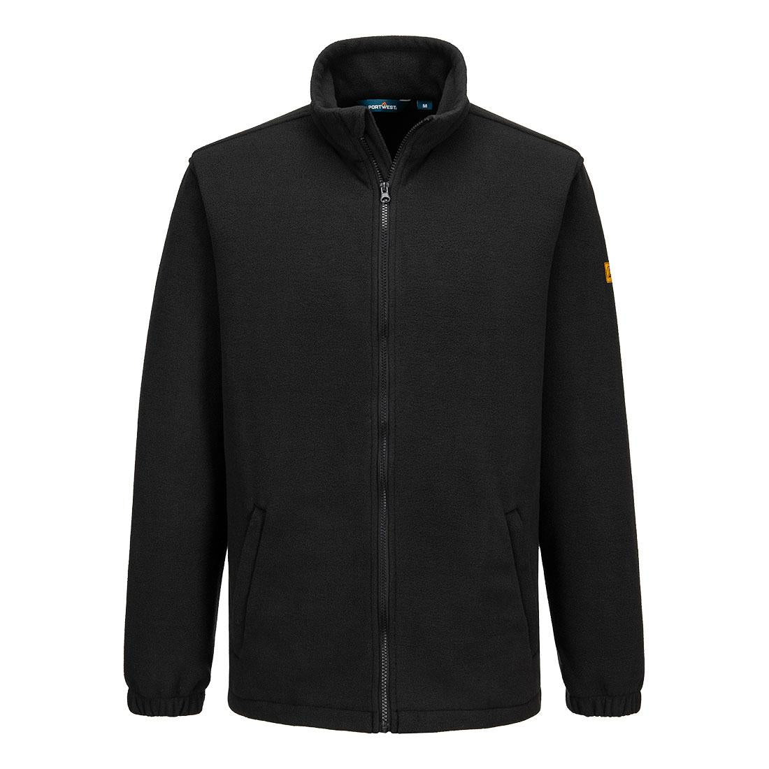Black - Front - Portwest Unisex Adult ESD Anti-Static Fleece Jacket