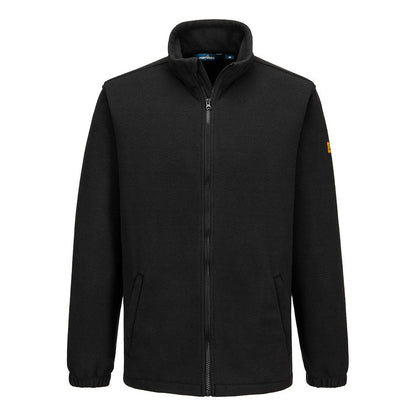 Black - Front - Portwest Unisex Adult ESD Anti-Static Fleece Jacket