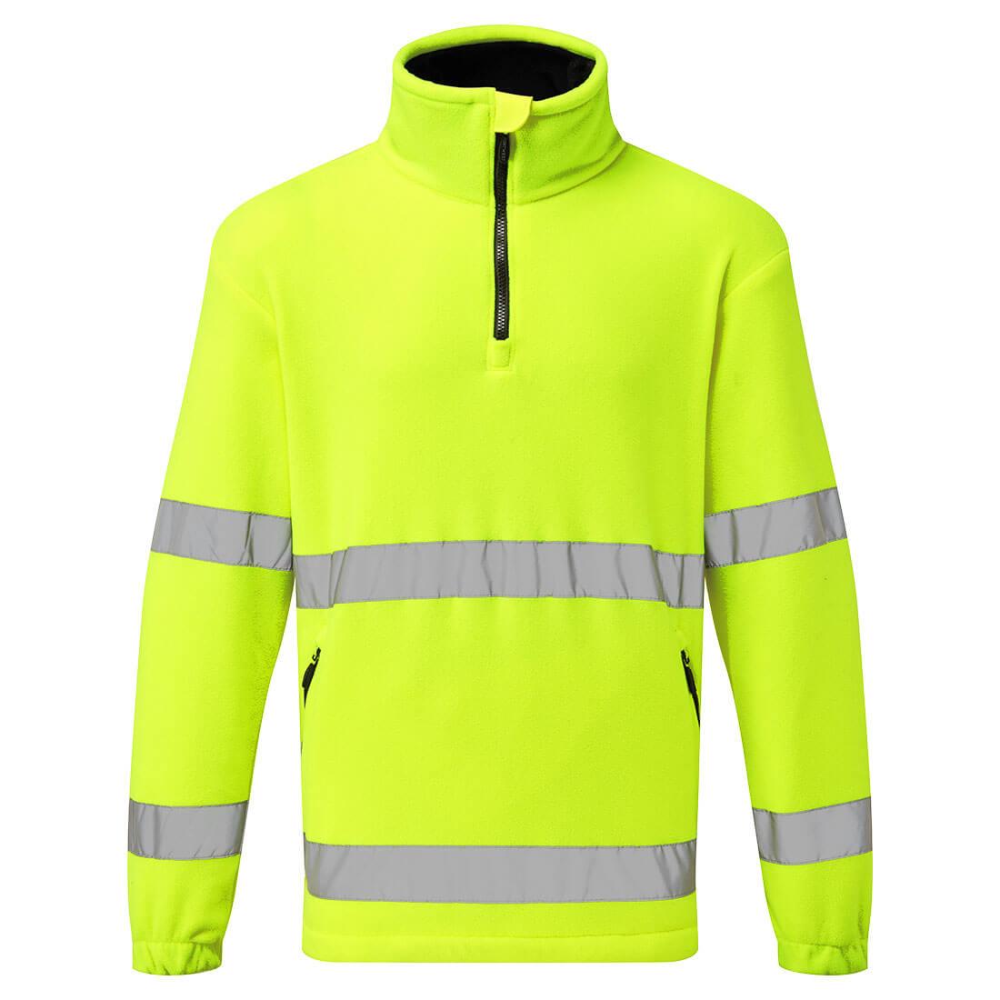 Yellow - Front - Portwest Unisex Adult Hi-Vis Half Zip Fleece Top