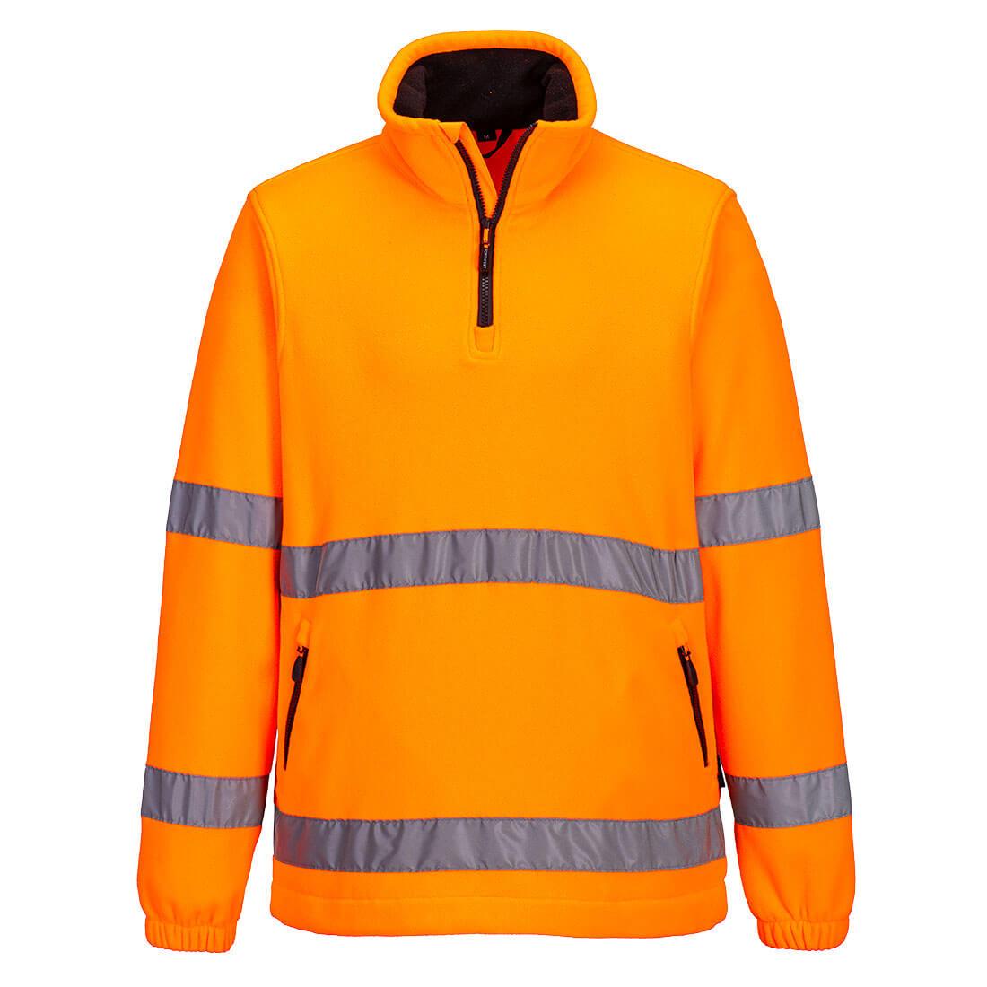 Orange - Front - Portwest Unisex Adult Half Zip Safety Fleece Top