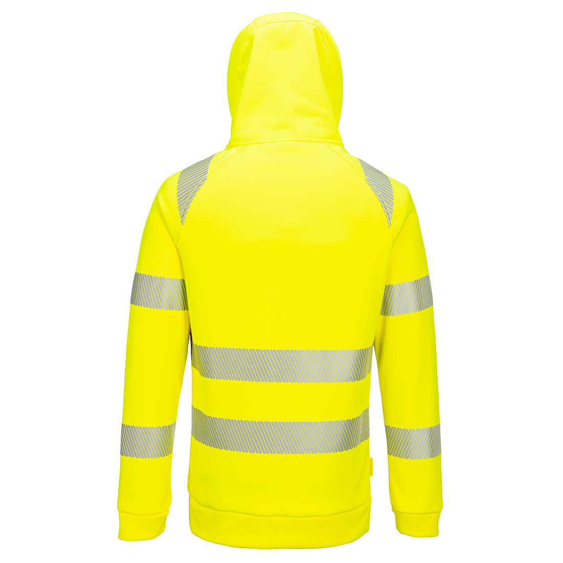 Yellow-Black - Back - Portwest Unisex Adult DX4 Hi-Vis Quarter Zip Hoodie