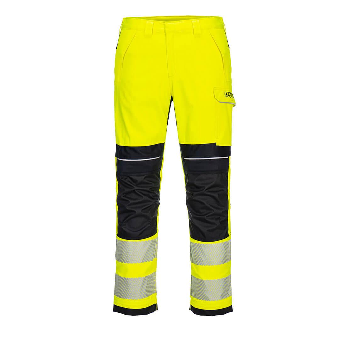 Yellow-Black - Front - Portwest Mens Modaflame Hi-Vis Fire Resistant Work Trousers