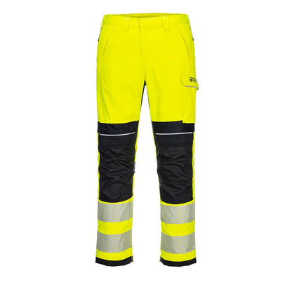 Yellow-Black - Front - Portwest Mens Modaflame Hi-Vis Fire Resistant Work Trousers