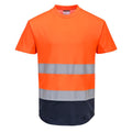 Orange-Navy - Front - Portwest Mens Contrast Hi-Vis Safety T-Shirt