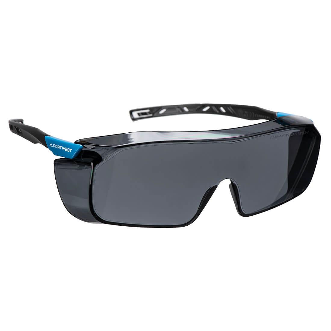 Smoke - Front - Portwest Top OTG Safety Glasses