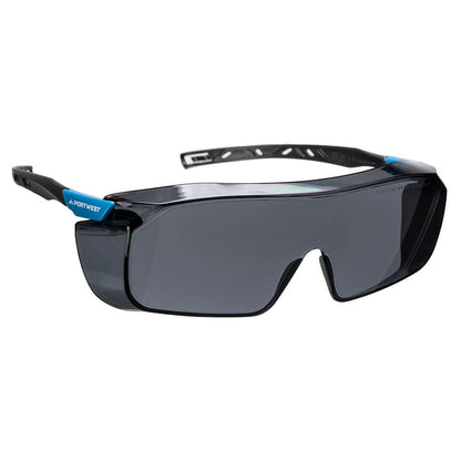 Smoke - Front - Portwest Top OTG Safety Glasses
