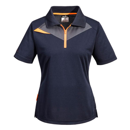 Dark Navy - Front - Portwest Womens-Ladies DX4 Short-Sleeved Polo Shirt