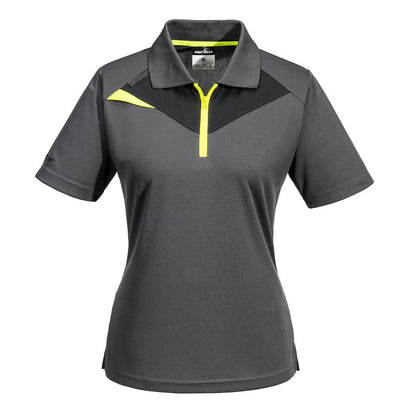 Metal Grey - Front - Portwest Womens-Ladies DX4 Short-Sleeved Polo Shirt