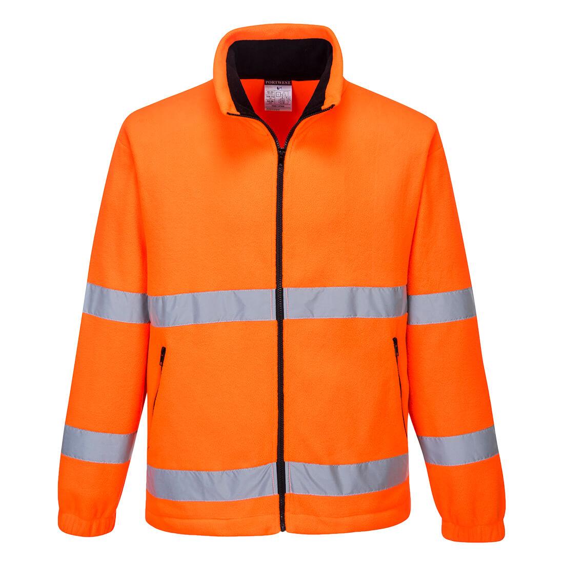 Orange - Front - Portwest Mens F303 Fleece Hi-Vis Windbreaker