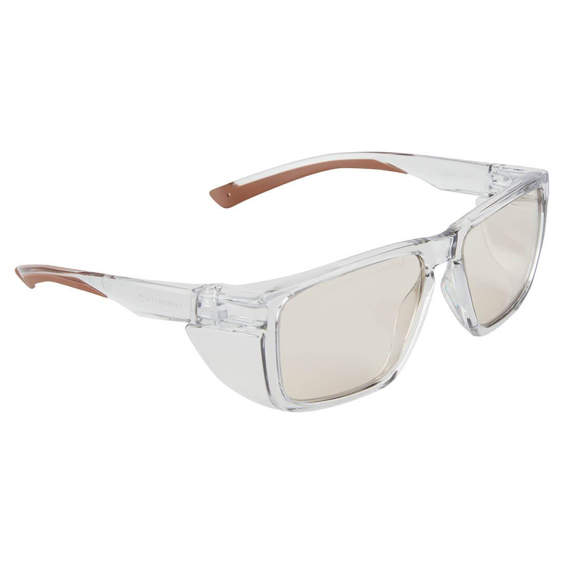 Brown - Front - Portwest Unisex Adult Side Shields Safety Glasses