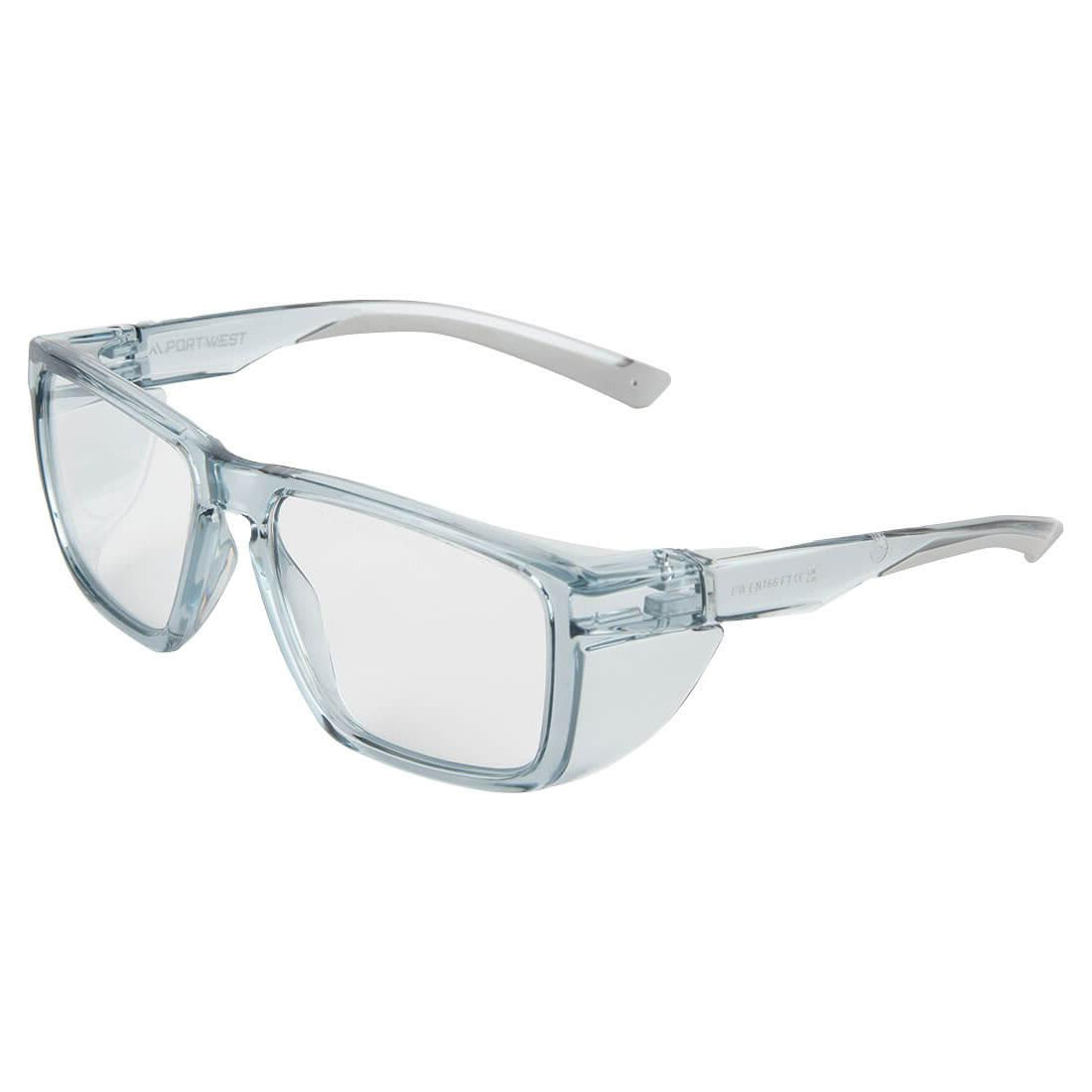 Clear - Back - Portwest Unisex Adult Side Shields Safety Glasses