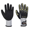 Grey-Black - Front - Portwest Unisex Adult A729 Impact Resistant Thermal Cut Resistant Gloves