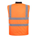 Orange - Back - Portwest Mens Reversible Hi-Vis Safety Body Warmer