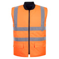 Orange - Front - Portwest Mens Reversible Hi-Vis Safety Body Warmer