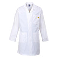 White - Front - Portwest Unisex Adult Anti-Static Coat